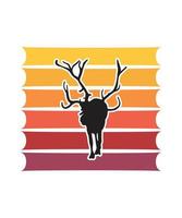 Deer Retro Sunset Design template vector