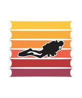 Diving Retro Sunset Design template vector