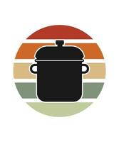 Cooking Retro Sunset Design template vector