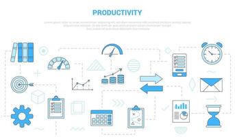 productivity concept with icon set template banner vector