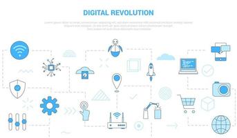 digital revolution concept with icon set template banner vector