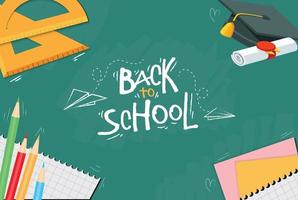 back to school background template vector
