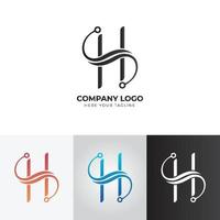 Elementos de plantilla de diseño de icono de letra h logo vector