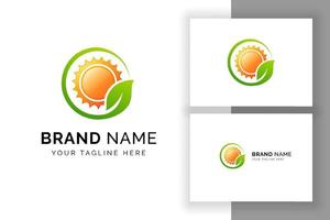 Sun solar energy logo design template. eco energy logo design vector