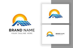 Sun solar energy logo design template. solar panel tech signsymbol vector
