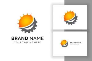 Sun solar energy logo design template. solar tech logo design vector