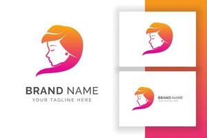 Women beauty logo template. Silhouette of women head. vector
