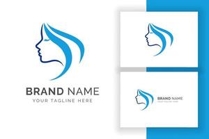 Women beauty logo template. Silhouette of women head. vector