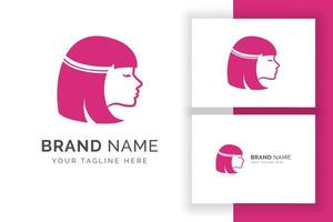 Women beauty logo template. Silhouette of women head. vector