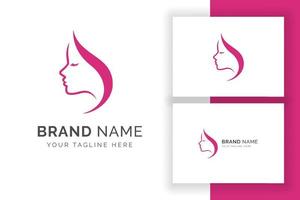 Women beauty logo template. Silhouette of women head. vector