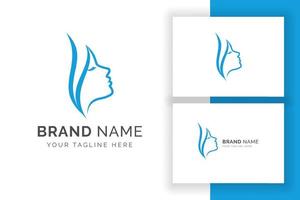 Women beauty logo template. Silhouette of women head. vector