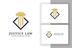 pillar logo design template. justice law and attorney logo design