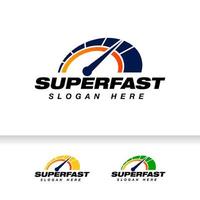 speed indicator vector logo design. speedometer symbol design template