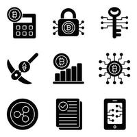 Cryptocurrency Glyph Icons Sets vector