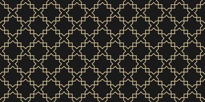 Arabic geometric seamless pattern,black and gold texture vector