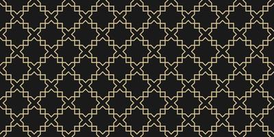 Arabic geometric seamless pattern,black and gold texture vector