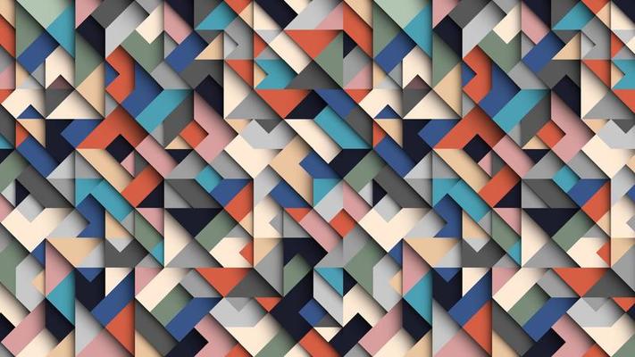 Abstract colorful geometric  background, 3D effect, trendy colors