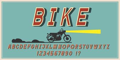 Alphabet, Vintage font, Retro letters and numbers vector