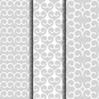Arabic style, oriental patterns set, white and grey background with scroll ornaments vector