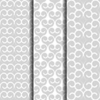 Arabic style, oriental patterns set, white and grey background with scroll ornaments vector