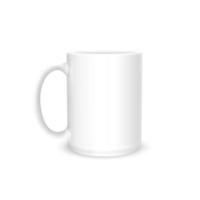 Cup photo realistic white isolated on white background vector