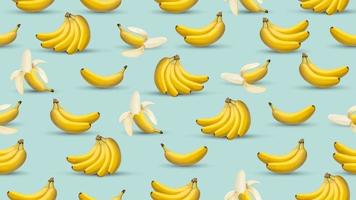 Fondo de plátano, ilustración de vector de estilo realista 3d, gráfico de diseño de plátano