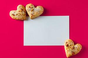 Valentine's day greeting card and cookies photo