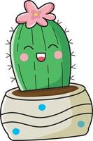 Happy Smiling Kawaii cactus vector