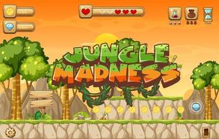 Jungle Madness Platform Game Scene Template vector