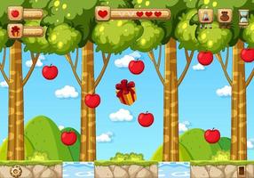 recogida de plantilla de escena de juego de manzana vector