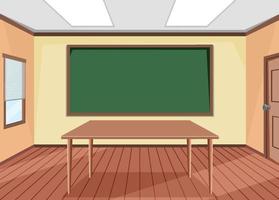 Empty classroom interior design with blackboard vector