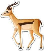 A sticker template of antelope cartoon character vector