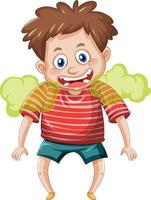 A boy with bad breath cartoon character vector