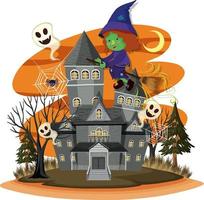 Haunted house in cartoon style vector