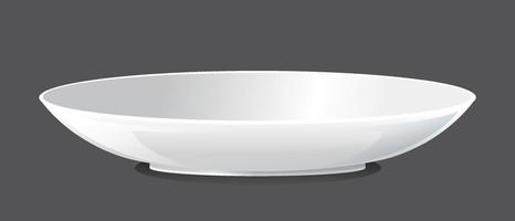 White plain plate on black background vector