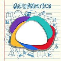 Plantilla matemática en blanco con herramientas y elementos matemáticos vector