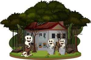 A haunted house in the wood vector