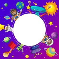 A banner outer space scence background vector