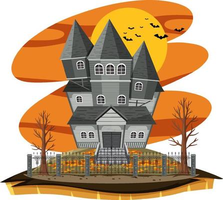 Haunted house in cartoon style