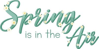 Floral spring calligraphic text vector