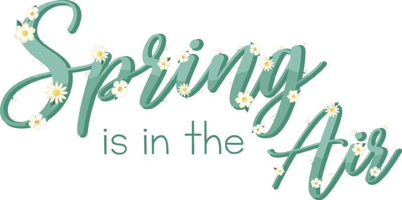 Floral spring calligraphic text