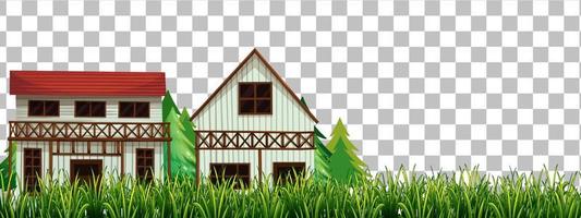 Suburban house on grid background vector