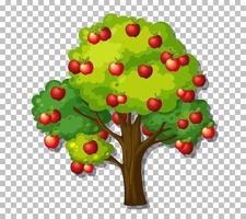 Apple tree on grid background vector