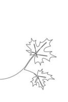 Hoja de arce de primavera de dibujo de línea continua única. concepto de estilo botánico para carteles, arte de pared, bolso de mano, estuche móvil, t-shir, impresión de calcomanías. Ilustración gráfica de vector de diseño de dibujo de una línea de moda