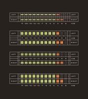 Four classic led vu meters inspired by 80s vector