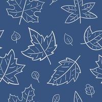 Hand drawn autumn falling leaves seamless pattern. vector