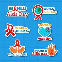 Set of World AIDS Day Stickers vector