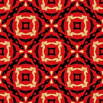 Three colors seamless ornament shape. Simple pattern abstract background vector