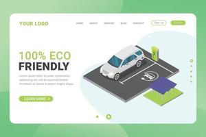 Landing page template eco energy design concept vector illustration