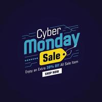 BasCyber Monday sale banner template for business promotion vector graphic